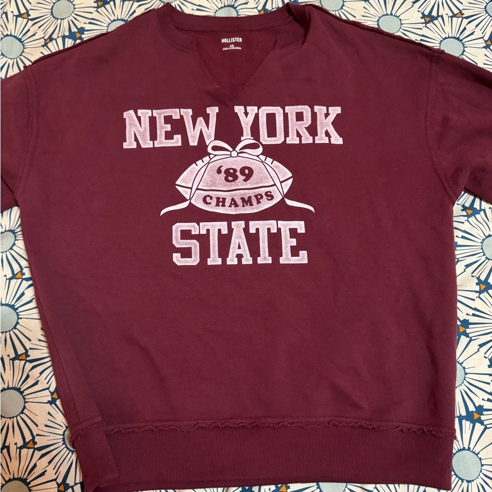 Hollister Maroon Crewneck Sweatshirt Xs